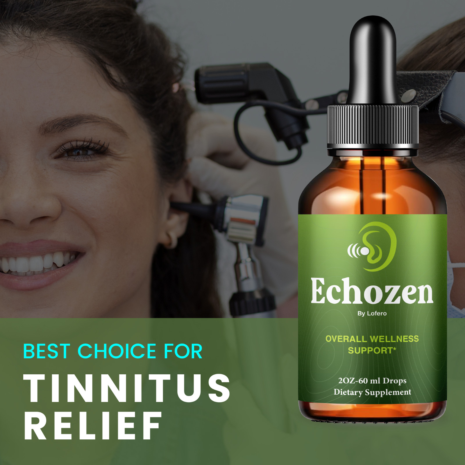 (3 Packs) Echozen For Ear Ringing, Echo Zen Liquid Drops, Ecozen Tinnitus (6 oz)
