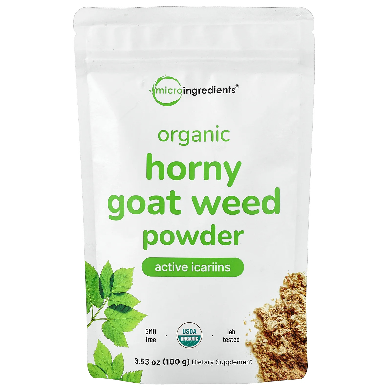 2 X Micro Ingredients, Organic Horny Goat Weed Powder, 3.53 oz (100 g)