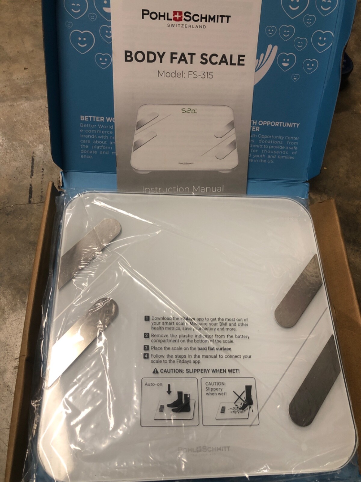 Pohl Schmitt Body Fat Bathroom Scale (Model FS315) Switzerland Design