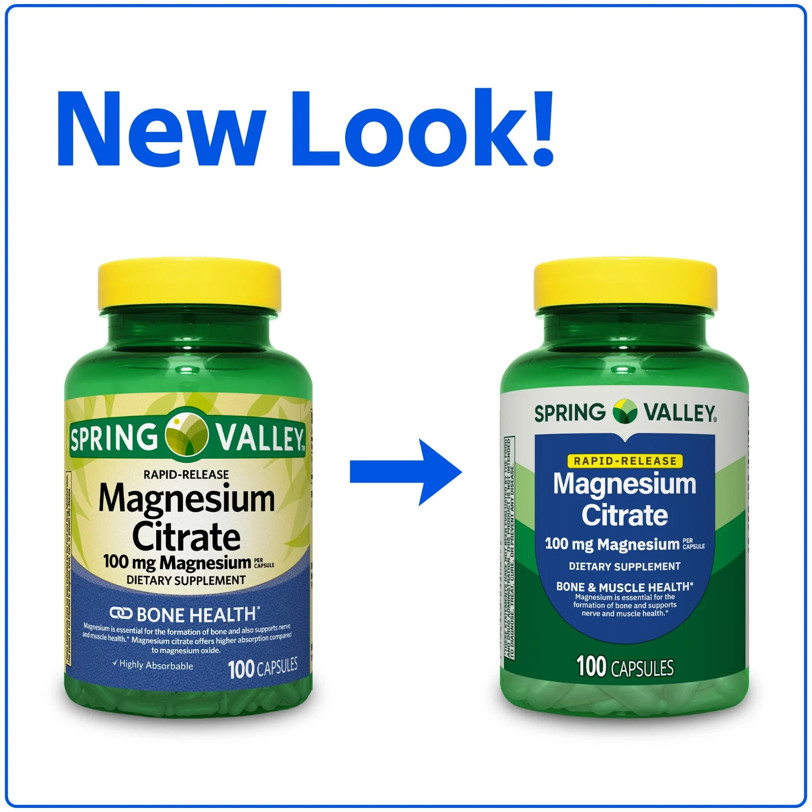 Spring Valley Magnesium Citrate Capsules, 100 mg, 100 Count