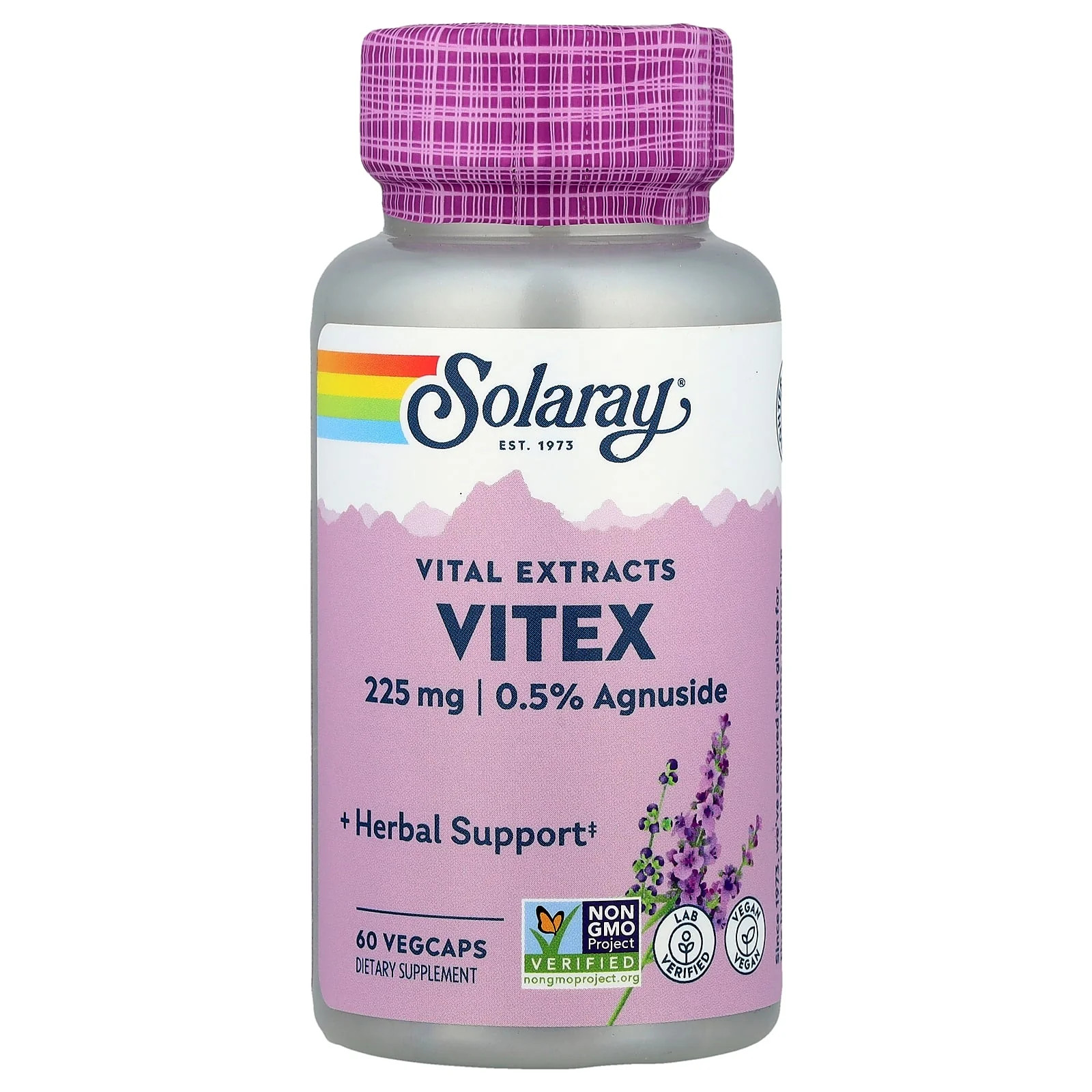 2 X Solaray, Vital Extracts, Vitex, 60 VegCaps