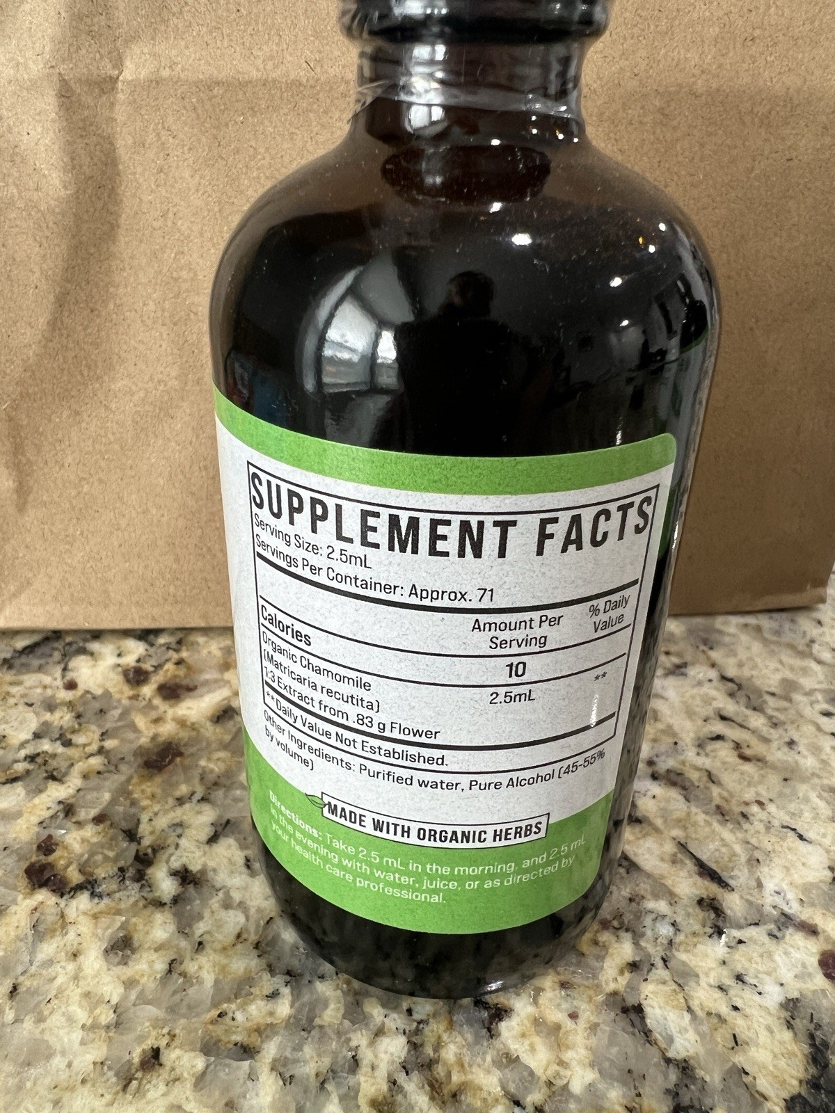 Chamomile Liquid Herb Supplement The Wellness Way New Still Sealed Exp 1/2030