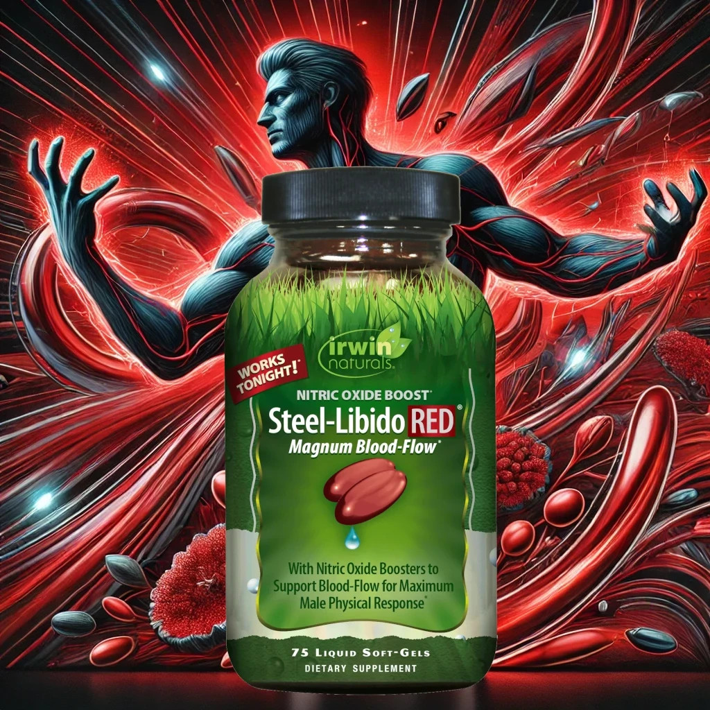 Irwin Naturals Steel Libido Red Supplement for Men – 75 Count Sexual Health Soft