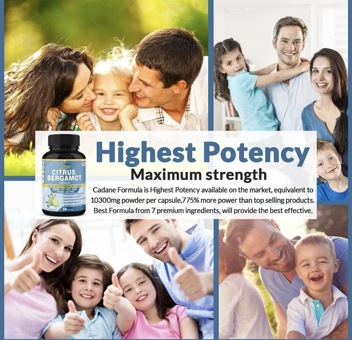 2Packs Citrus Bergamot Extract Capsules 10300mg 4 Months Supply & Berberine-USA