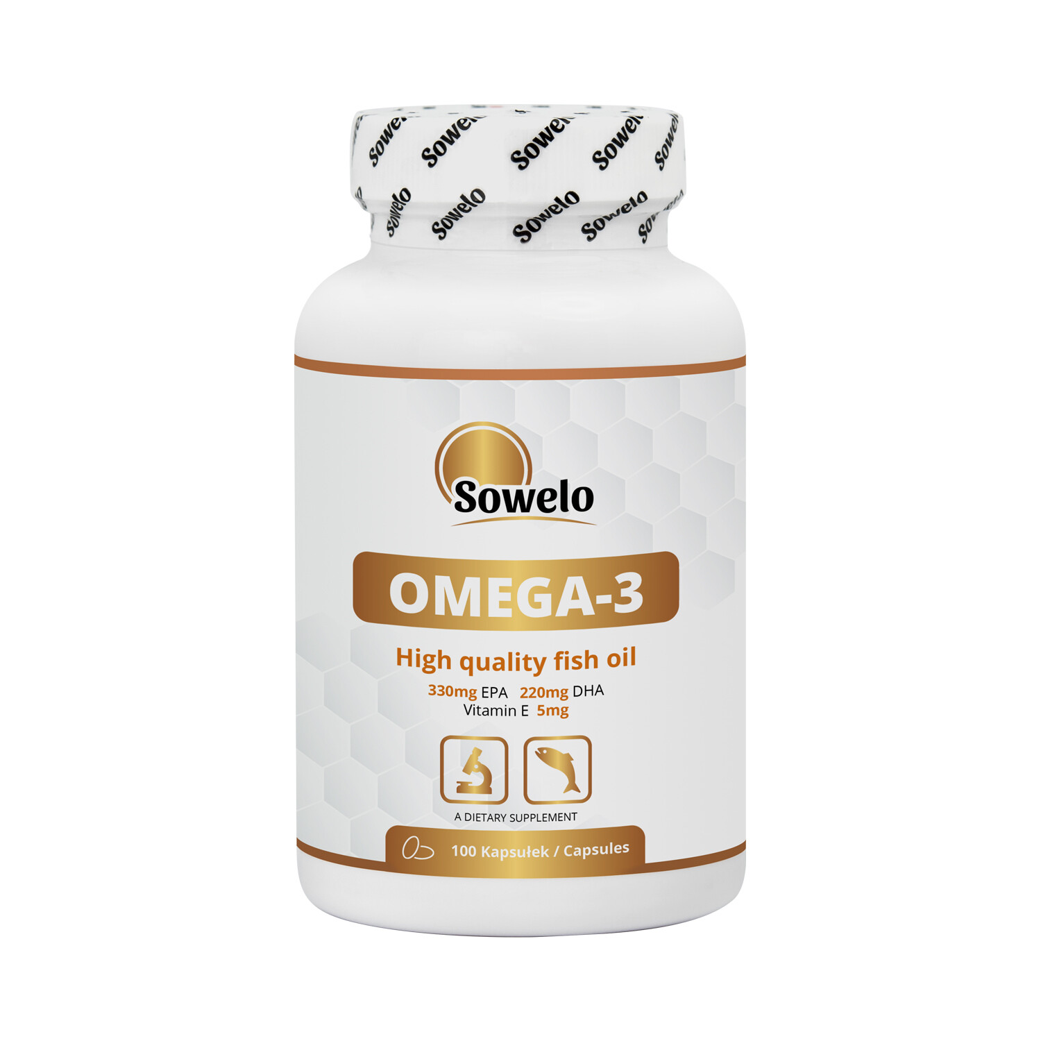 SOWELO OMEGA 3 1000mg Softgels EPA 330mg DHA 220mg Vitamin E 5mg