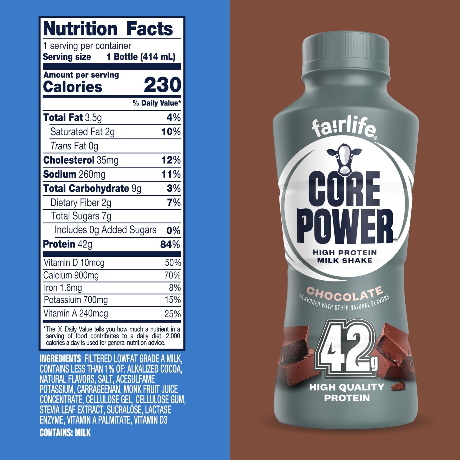 Core Power Elite High Protein Shake, 14 Fl Oz (Pack of 12), Chocolate