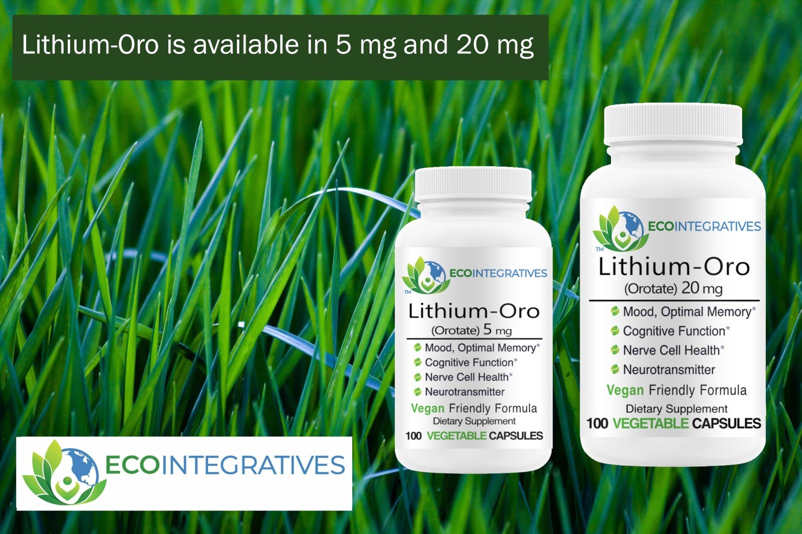 Lithium Orotate 20mg – Supports Mood, Emotional Wellness, Behavior & Memory – 10