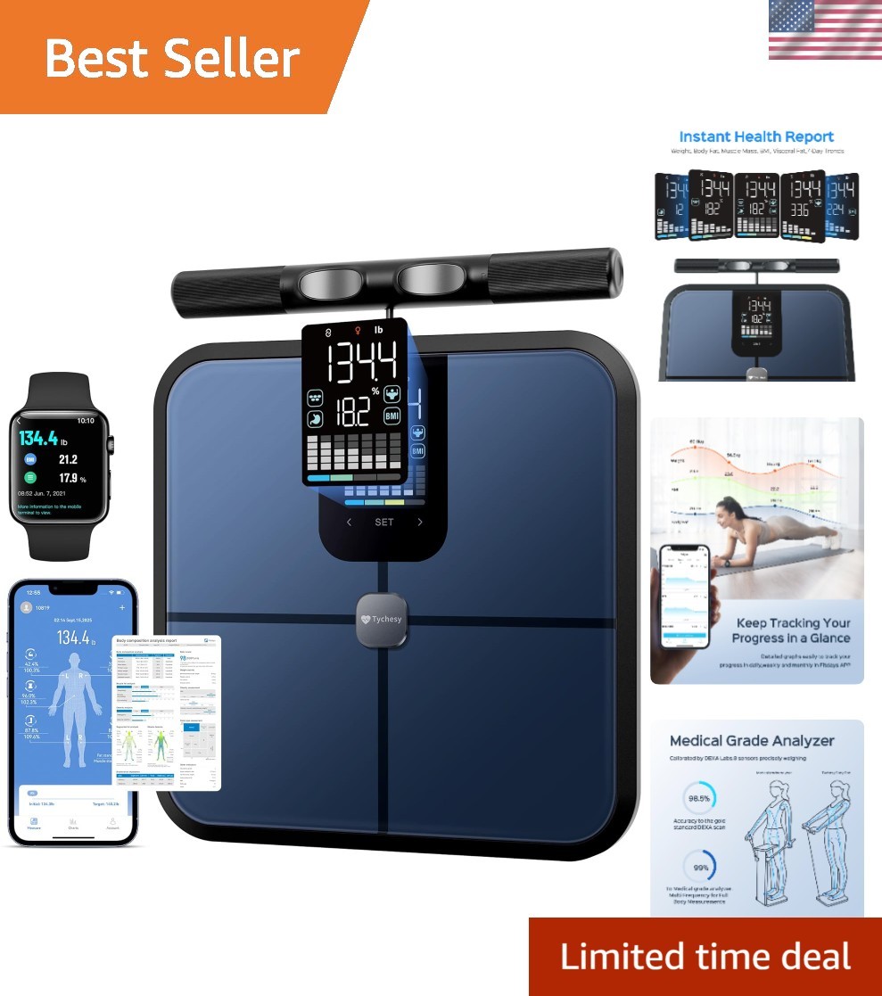 Body Health Pod Scale, View 5 Metrics Without Phone, 8-Electrode Smart Scale …