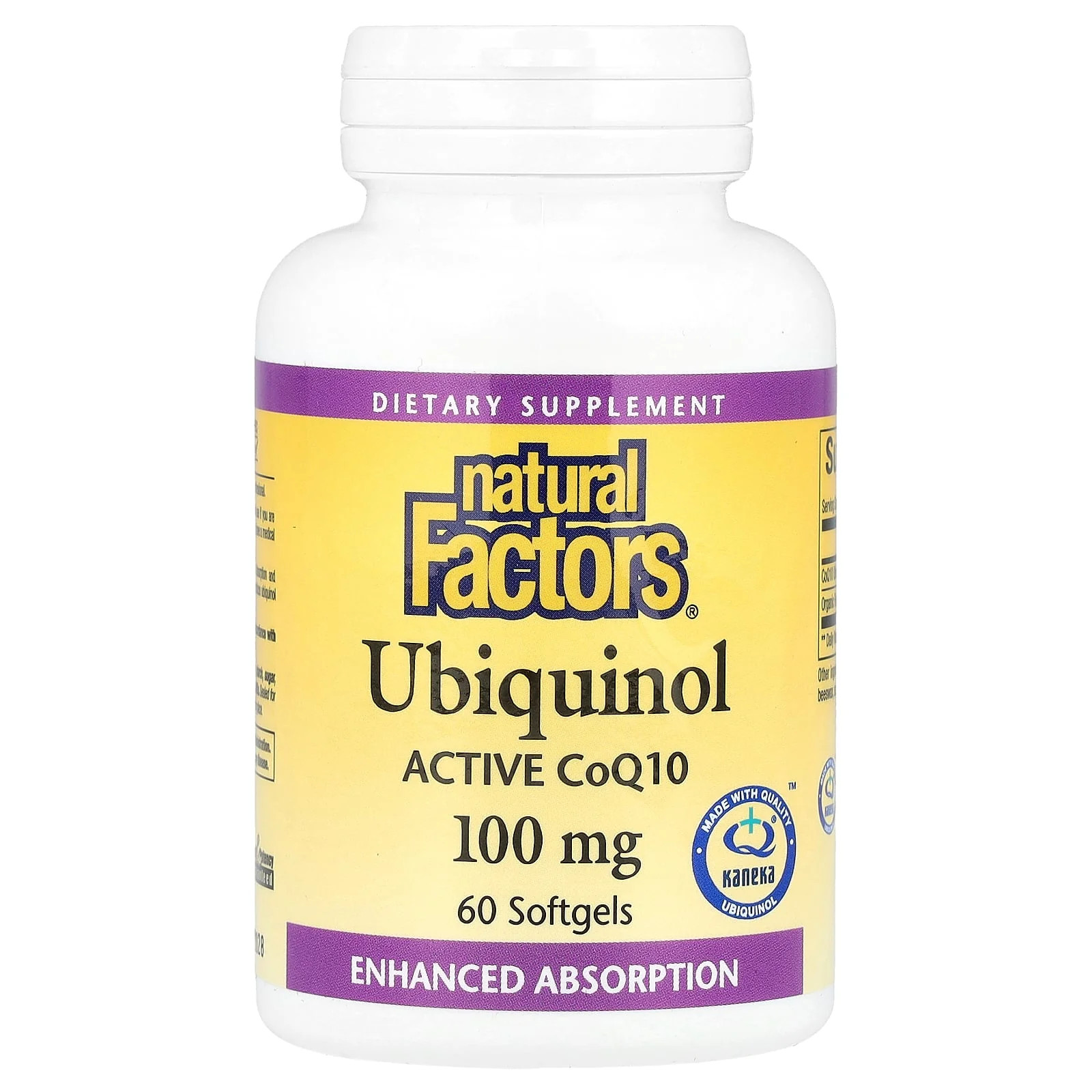 2 X Natural Factors, Ubiquinol, Active CoQ10, 100 mg, 60 Softgels