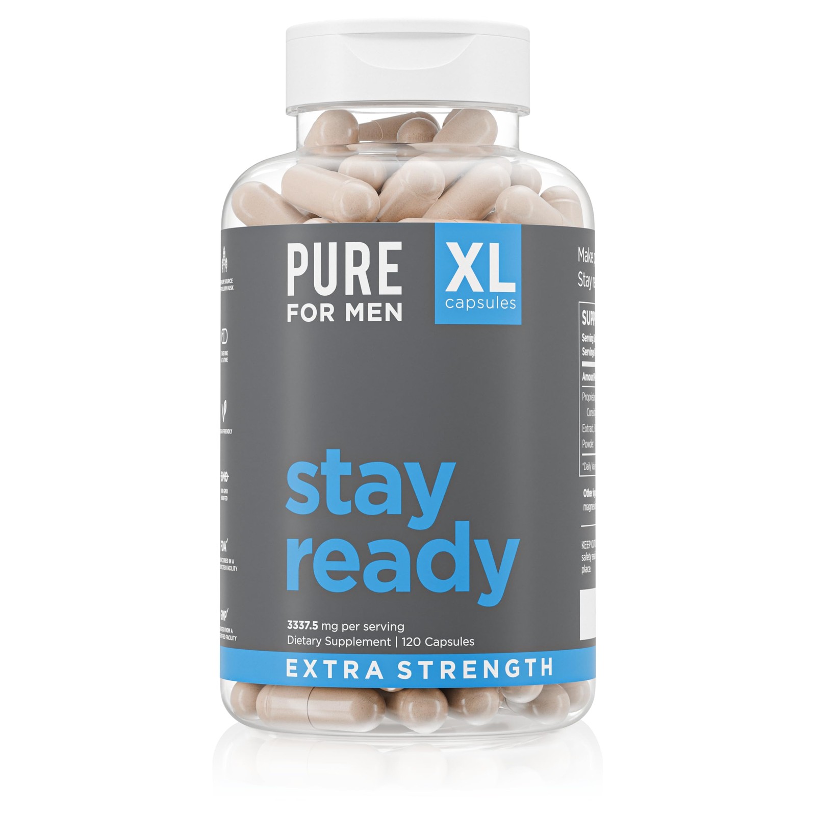 Pure for Men Stay Ready Fiber Extra Strength Supplement | 1 Count (Pack of 1)