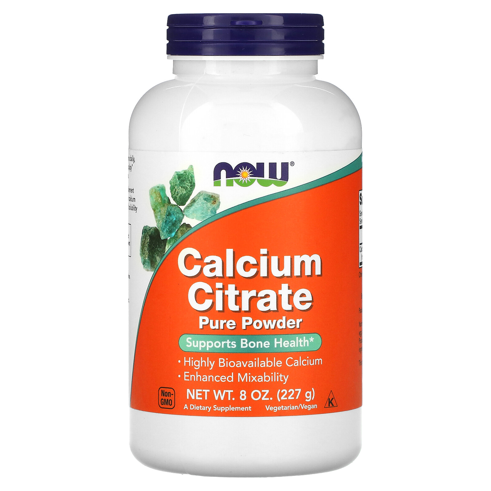 Now Foods Calcium Citrate Pure Powder 8 oz 227 g GMP Quality Assured, Vegan,