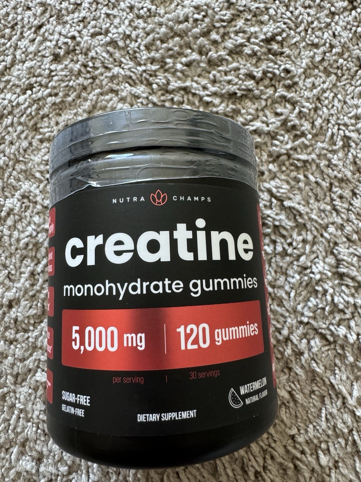 NutraChamps Creatine Gummies for Men & Women – 5g Sugar Free 120 Chewable Creati