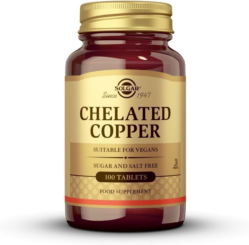 Natural 100 Count Chelated Copper Tablets – & Gluten-Free Supplement
