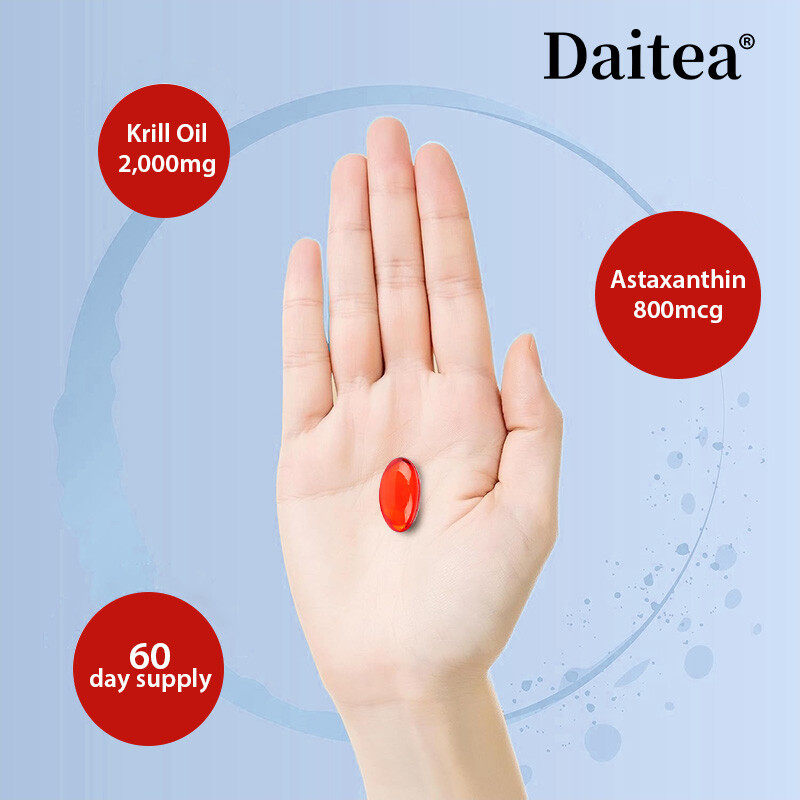 Antarctic Krill Oil 2000 mg Softgels | Omega-3 EPA, DHA, with Astaxanthin