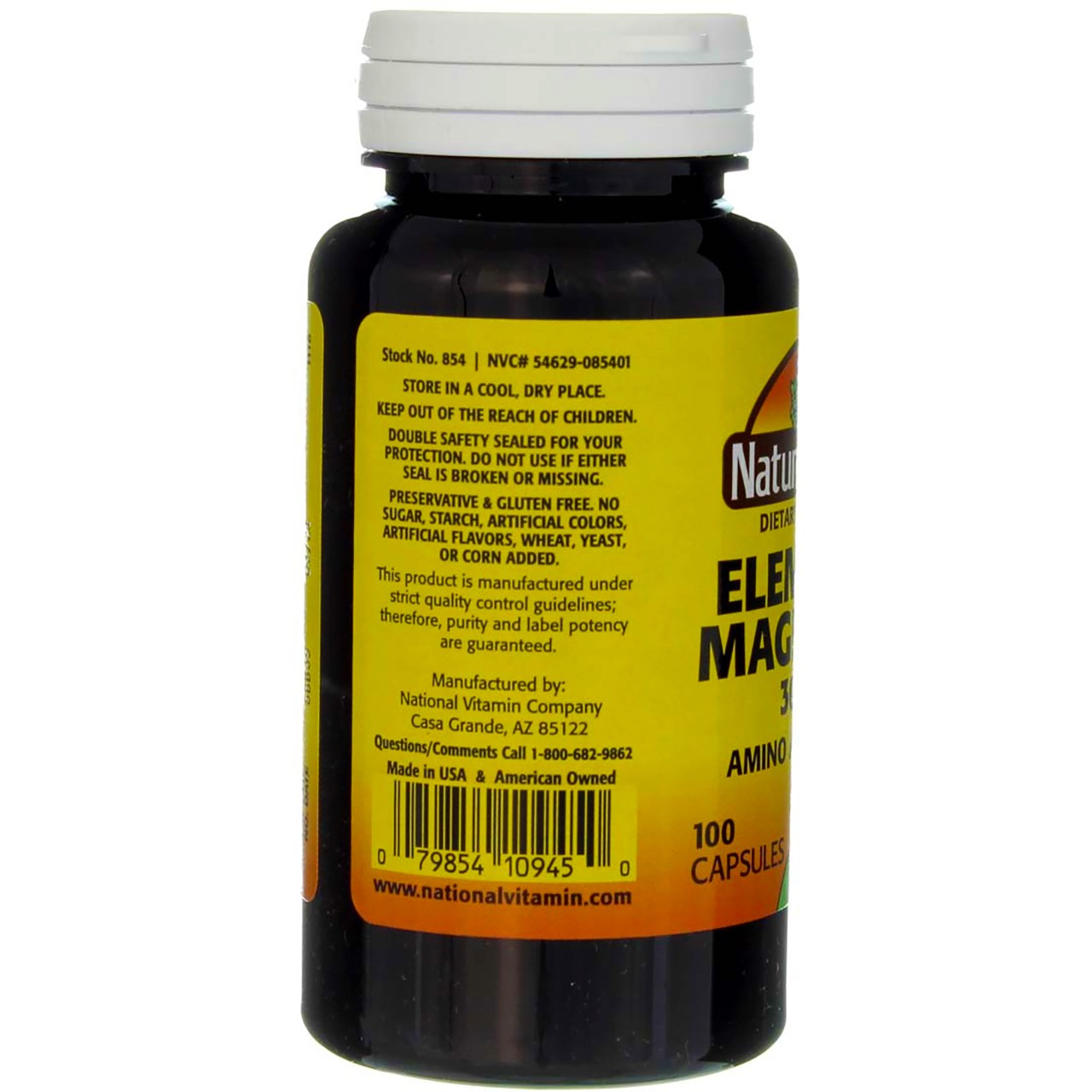 3 Pack Nature’s Blend Elemental Magnesium Amino Acid Chelate Capsules, 100 Ct