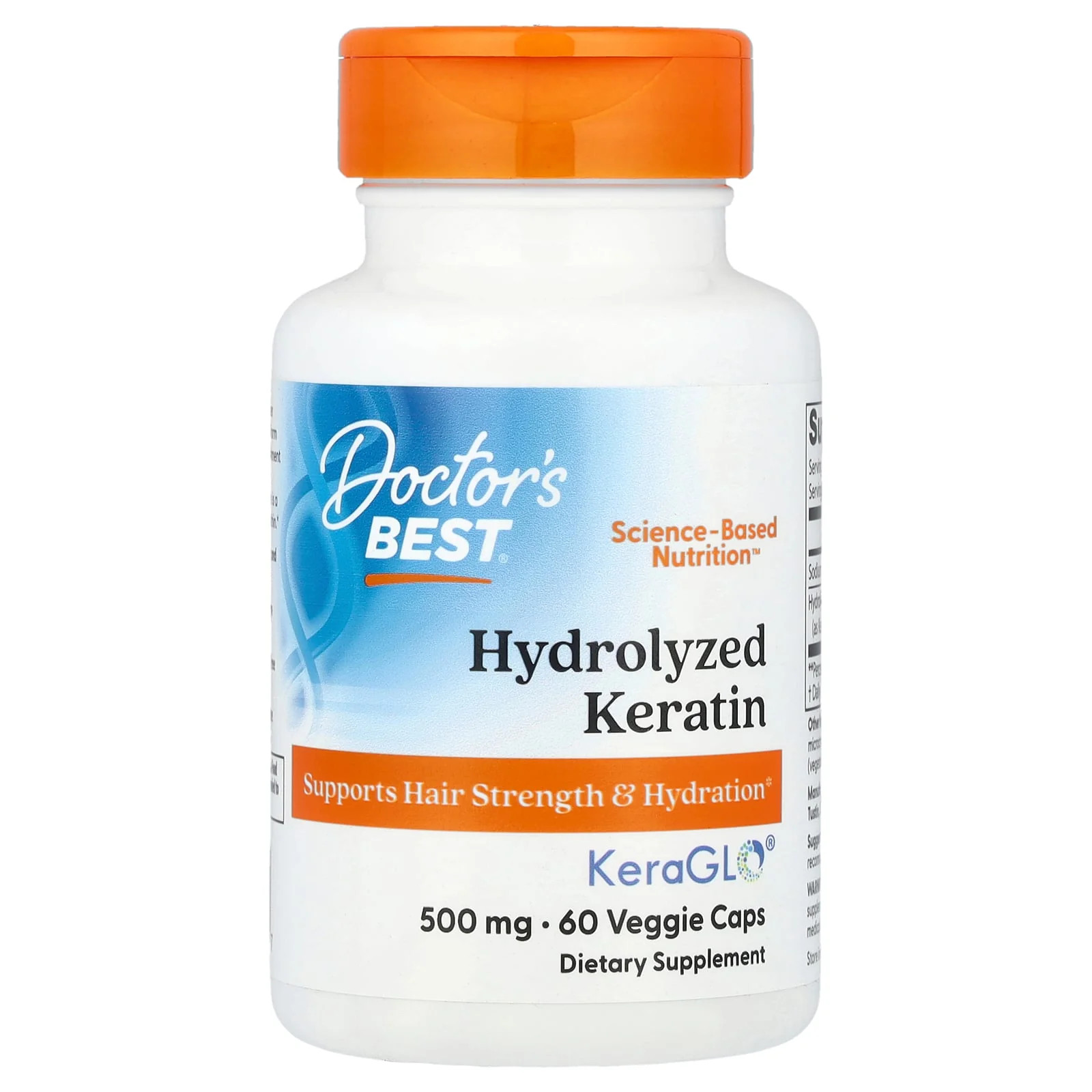 2 X Doctor’s Best, Hydrolyzed Keratin, 500 mg, 60 Veggie Caps