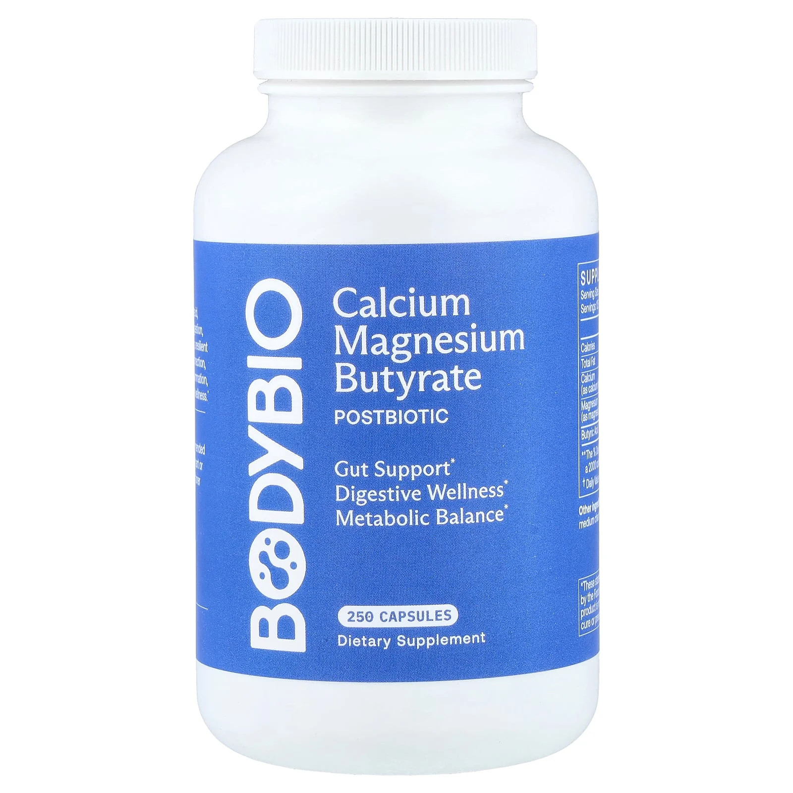 2 X BodyBio, Calcium Magnesium Butyrate, 250 Capsules