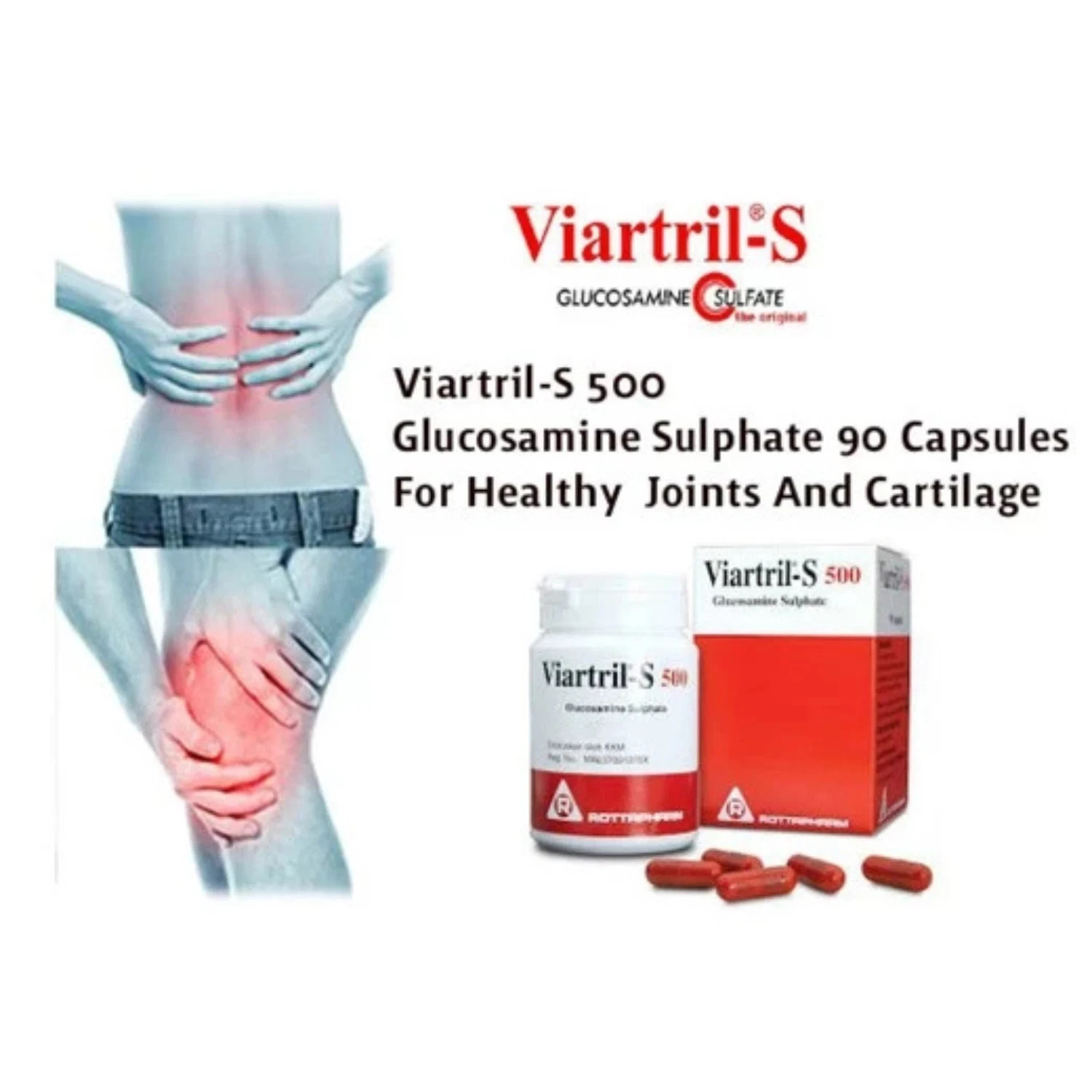 1 Pack Viartril-S Glucosamine 500mg Joint Pain Knee Pain Supplement 90s cap