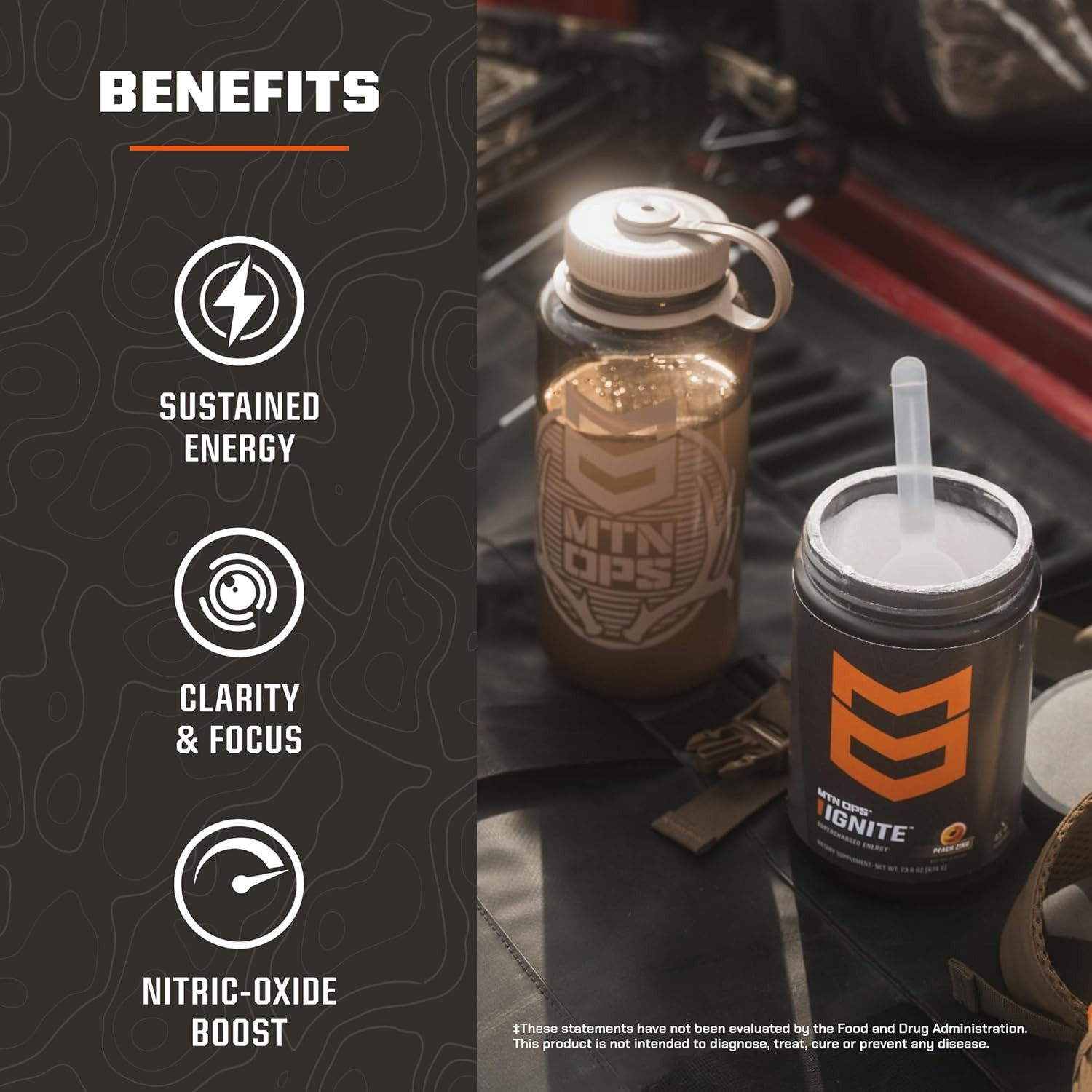 MTN OPS Ignite Energy Drink Powder Sugar Free 45 Servings Tiger’s Blood
