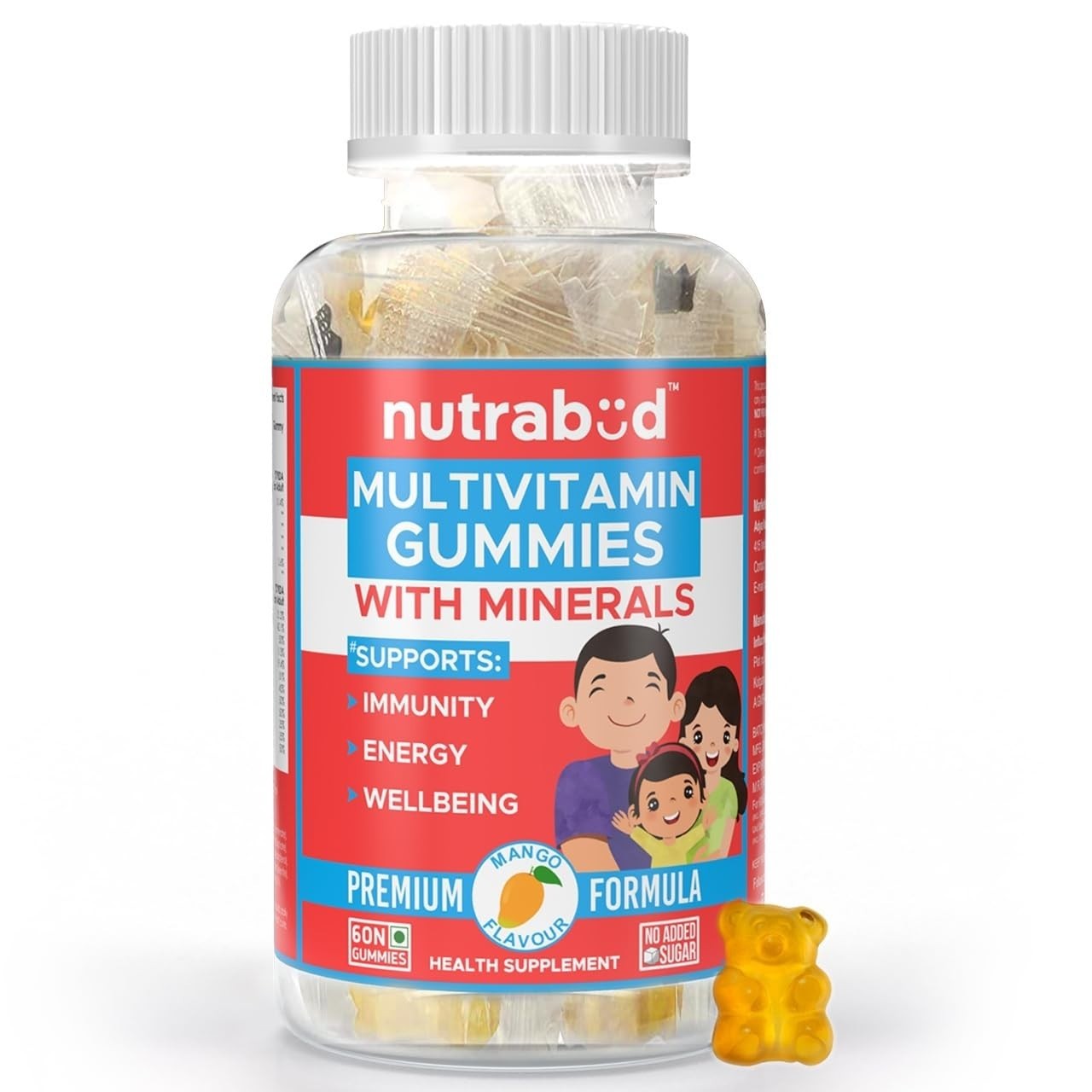 Nutrabud Multivitamin Gummies for Kids, Men, Women, Adults 60 Count (Pack Of 1)