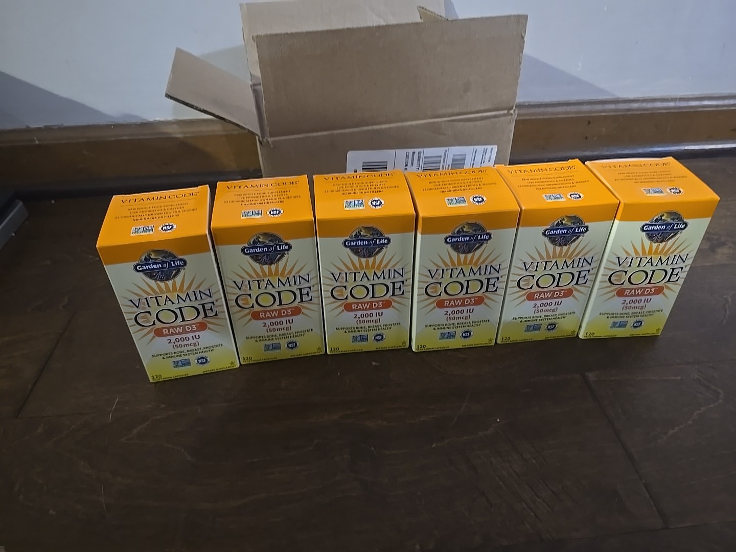 6x Garden Of Life Vitamin Code Raw D3 2,000 Iu 120 Vegetarian Caps EXP 11/2025
