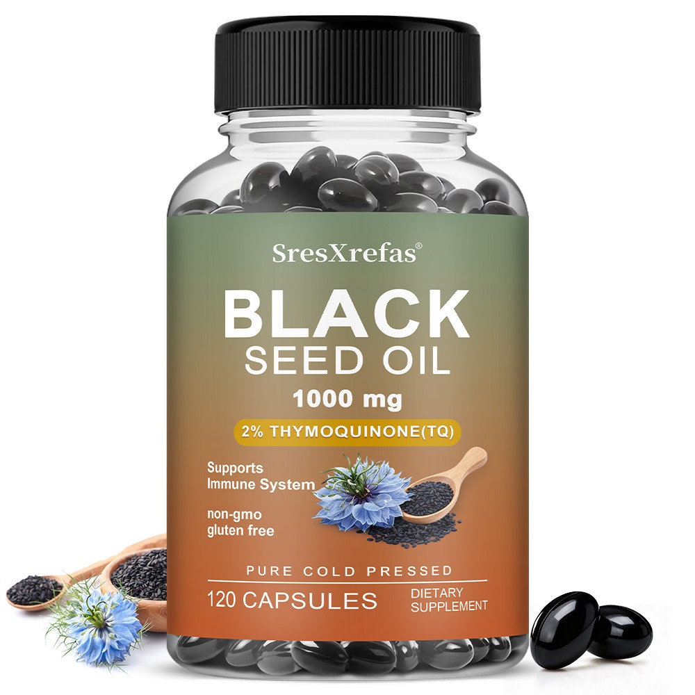 1000mg Cold Pressed Black Seed Oil, Natural Immune Support, 120 Vegetarian Caps
