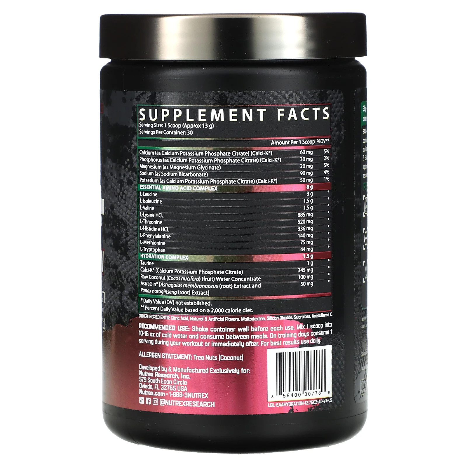 2 X Nutrex Research, EAA+ Hydration, Apple Pear, 13.76 oz (390 g)