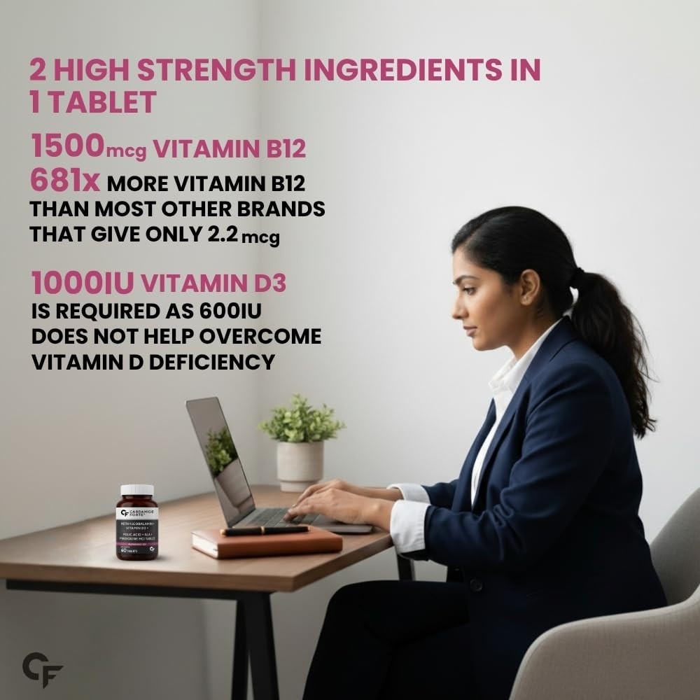 C.arbamide FORTE B12 1500mcg + D3 Vitamin 60 Tablets