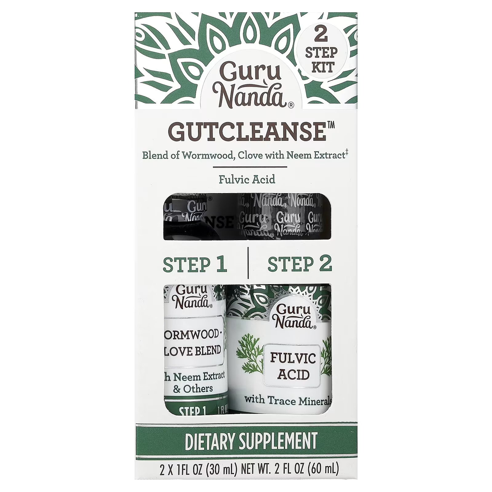 GuruNanda GutCleanse 2 Step Kit 1 fl oz (30 ml) Each