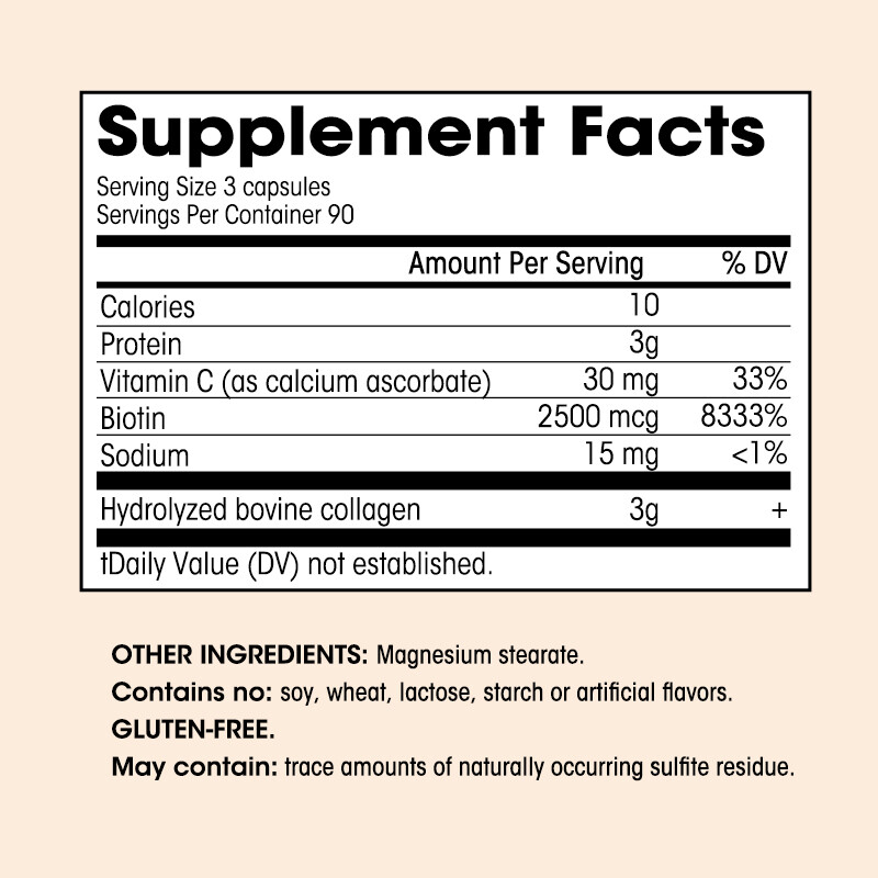 Collagen Vitamin Capsules for Hair, Skin, and Nails, Premium Collagen Supplement