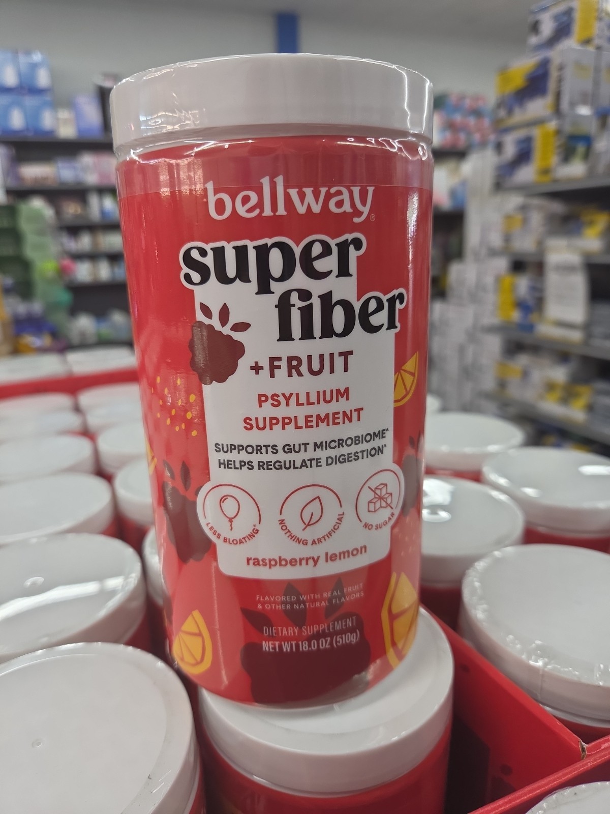 Bellway Super Fiber + Fruit Psyllium Husk Raspberry Lemon 36oz 18 x2