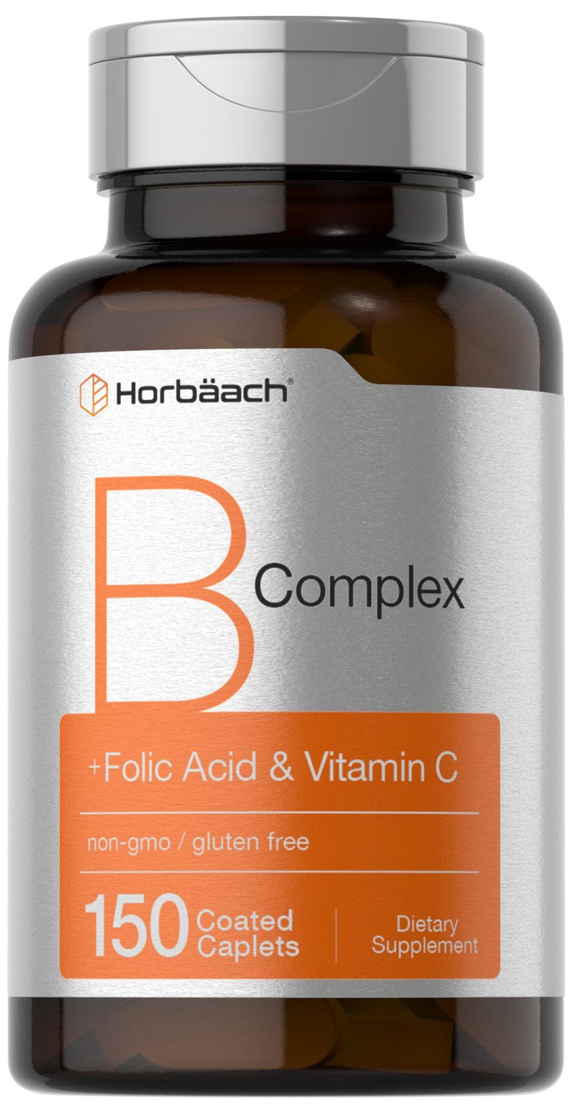 B Complex Vitamins | 150 Count | Folic Acid & Vitamin C | Non-GMO | by Horbaach