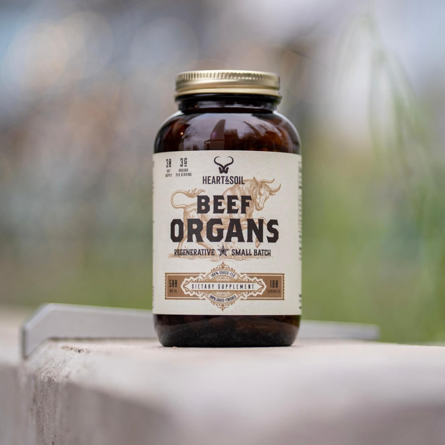 HEART & SOIL – Grass-Fed Beef Organ Supplement for Women & Men – 180 Capsules