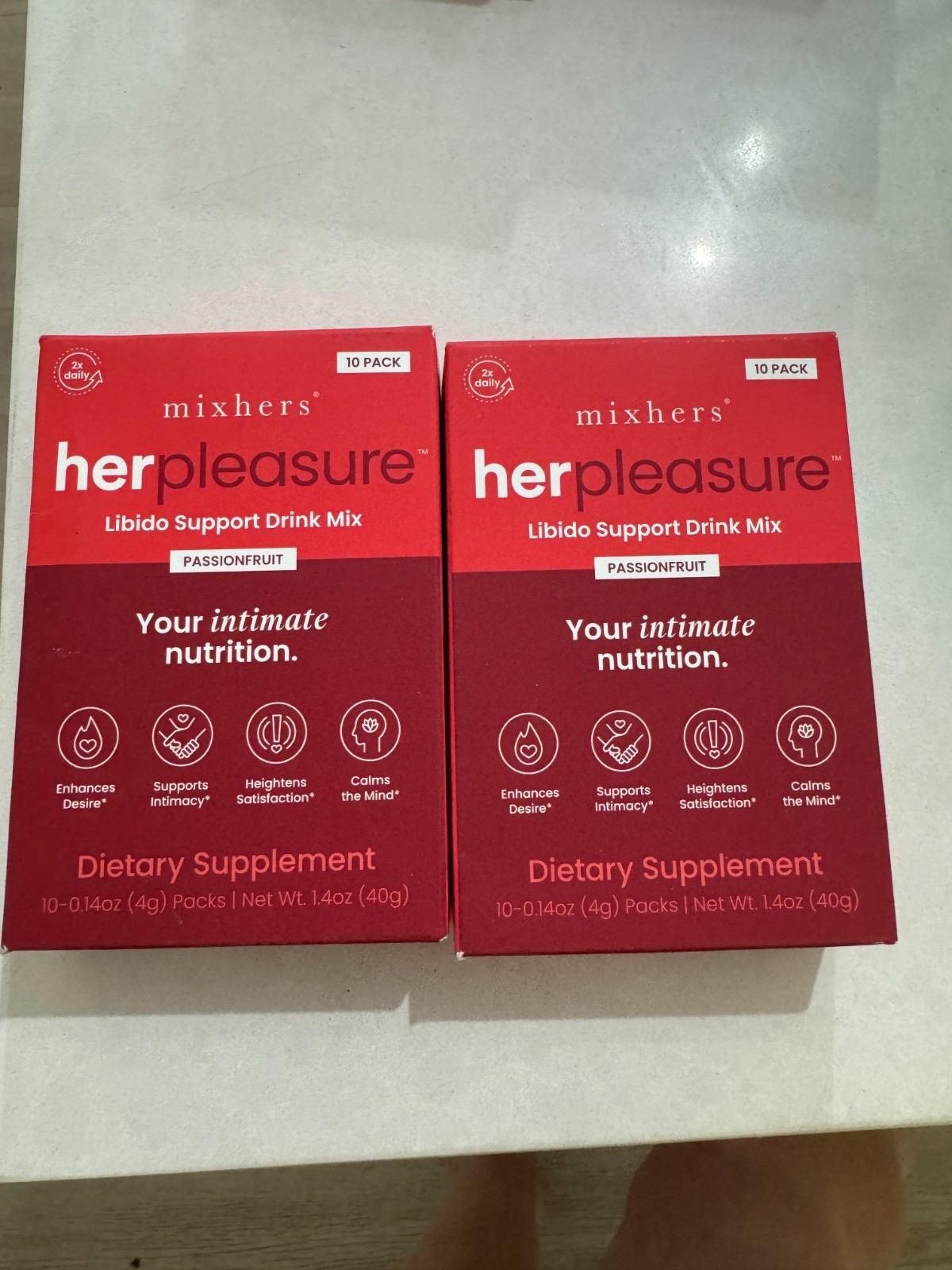 Lot of 2 Mixhers Herpleasure Passionfruit Libido Support Drink Mix Bb 2025