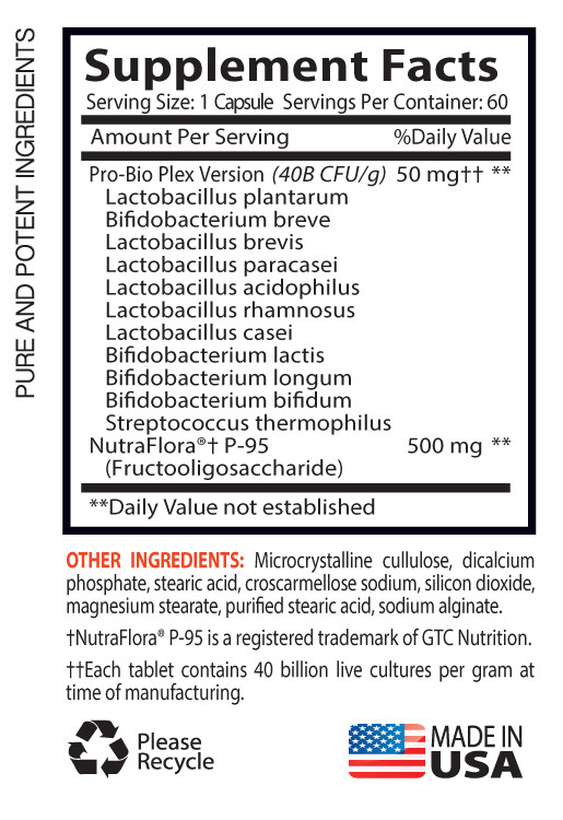Probiotic Complex – Advanced Blended Formula – 1 Bottle – 60 Capsules