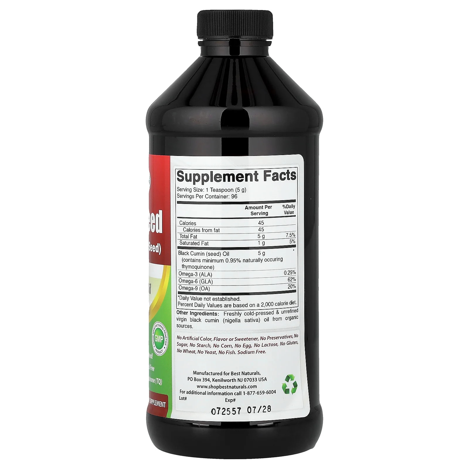 2 X Best Naturals, Black Seed, Cold Pressed Oil, 16 fl oz (473 ml)