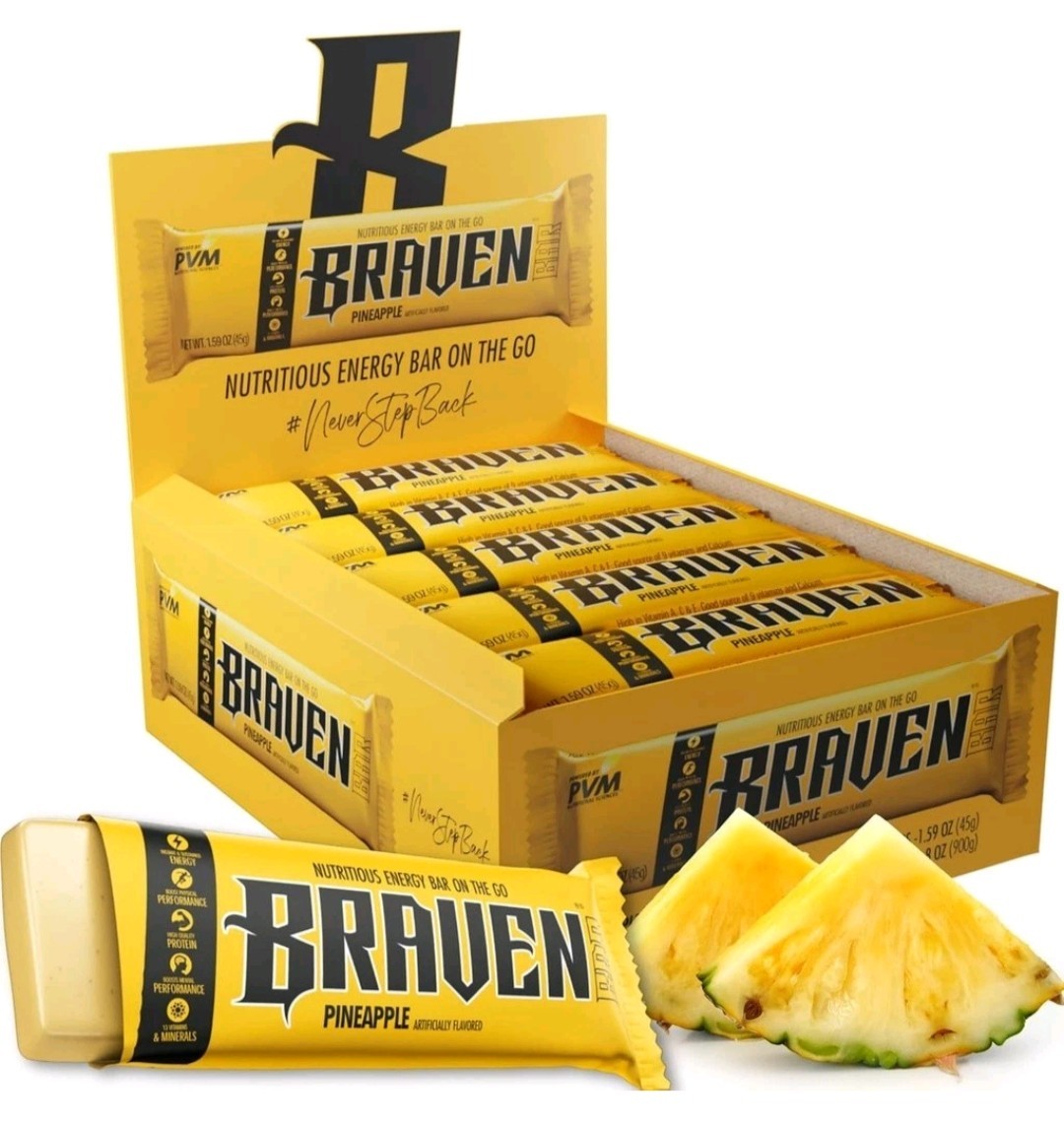 Braven Bar Pineapple Energy Bars/Lot of 2(20 packs)40 Bars total Volume Discount