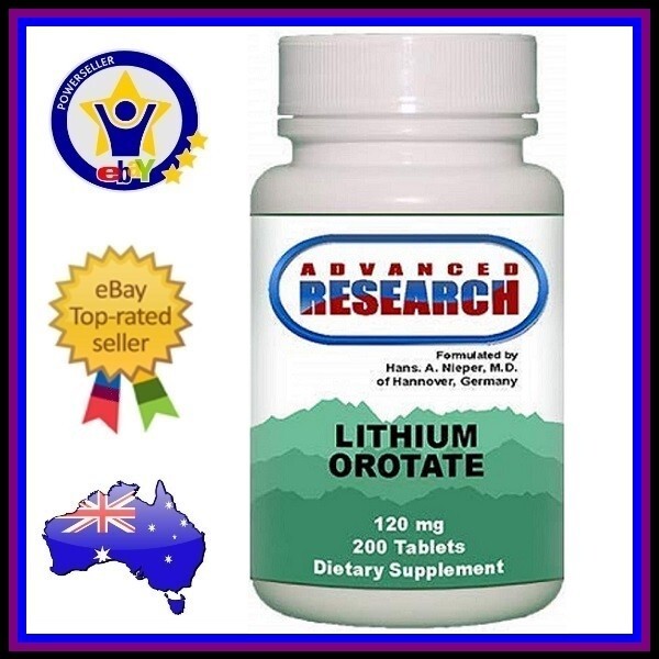 ADVANCED RESEARCH NCI LITHIUM OROTATE 120mg Mood Stress Support 200 Tablets