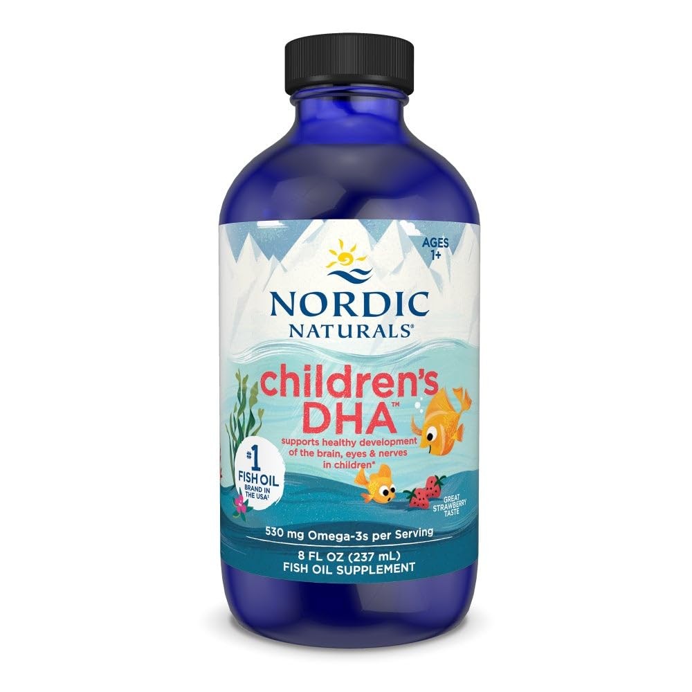Nordic Naturals Children’s DHA, Strawberry – 8 oz 8 Fl Oz (Pack of 1), Multi