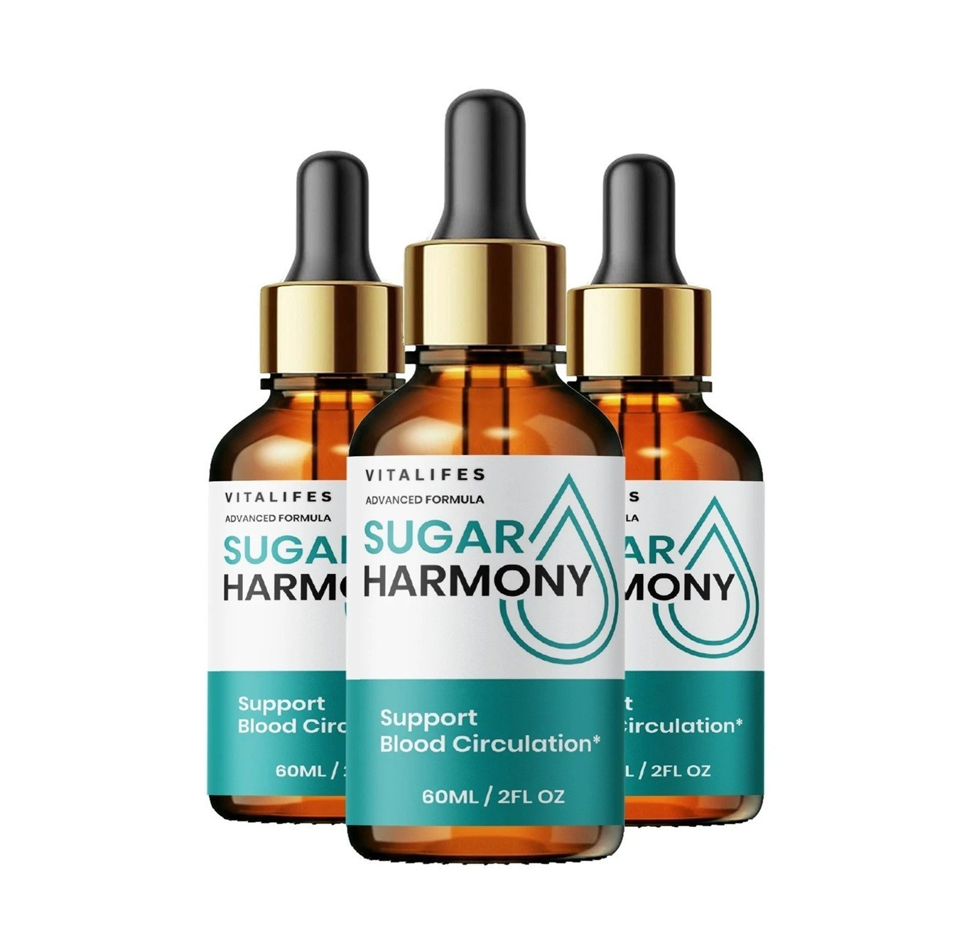 (3 Pack) Sugar Harmony Drops,Advanced Blood Health Support Formula Droppers 60ml