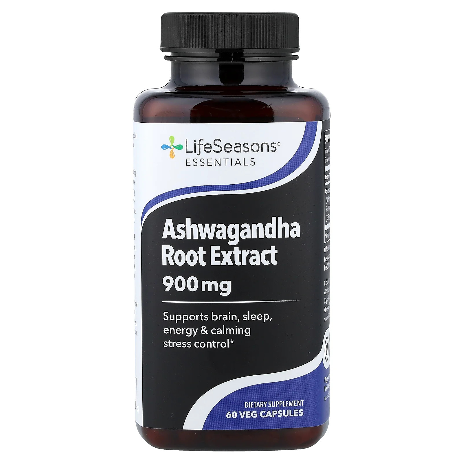 2 X LifeSeasons, Ashwagandha Root Extract, 60 Veg Capsules (450 mg per Capsule)