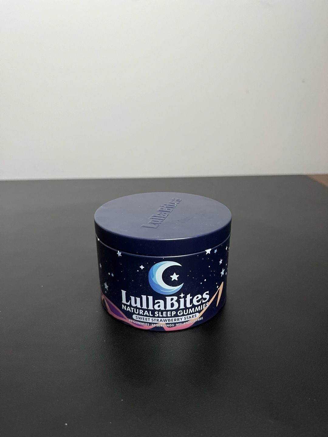 LullaBites Natural Sleep Gummies Sweet Strawberry Stars 60 Count
