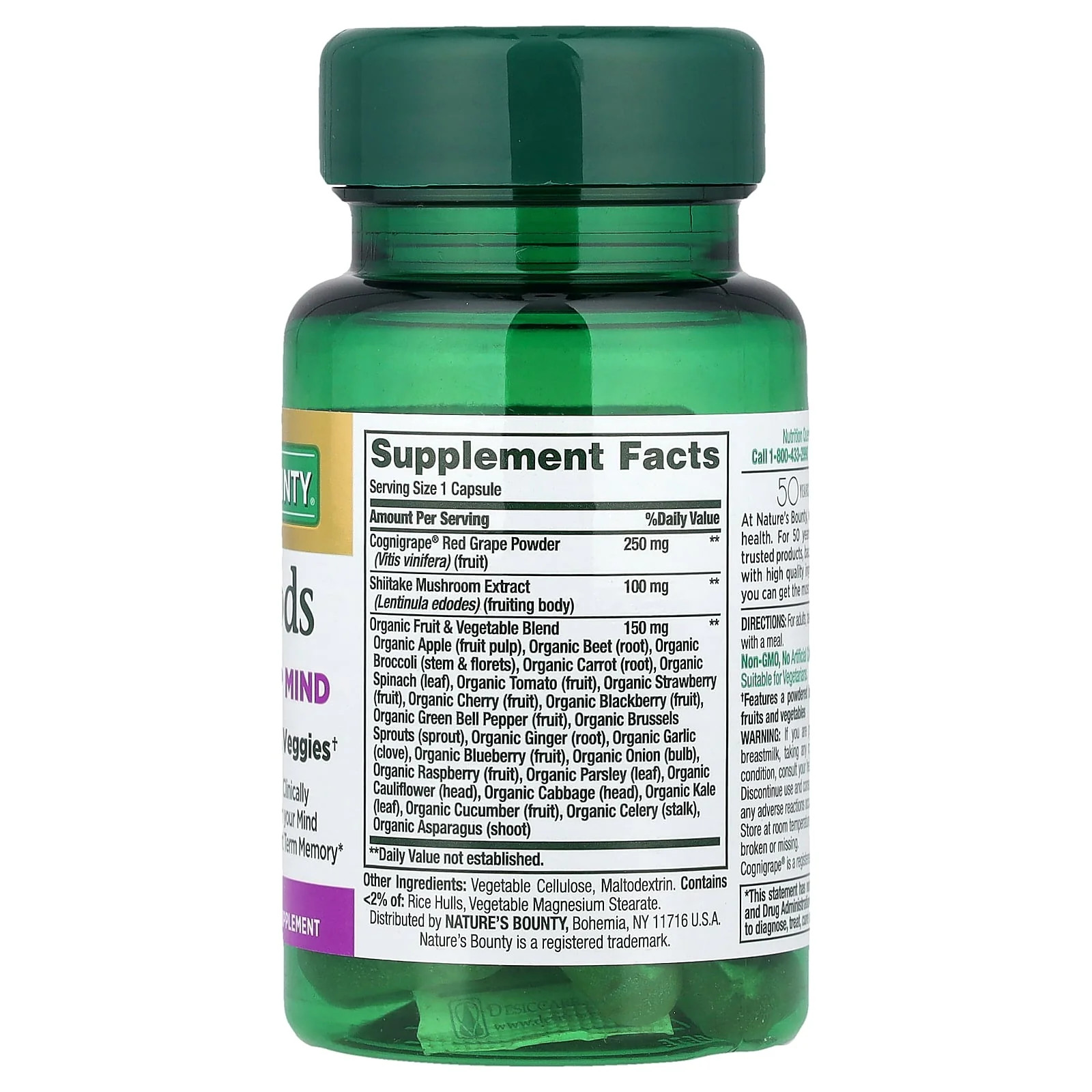 2 X Nature’s Bounty, Superfoods Plus Sharp Mind, 30 Capsules
