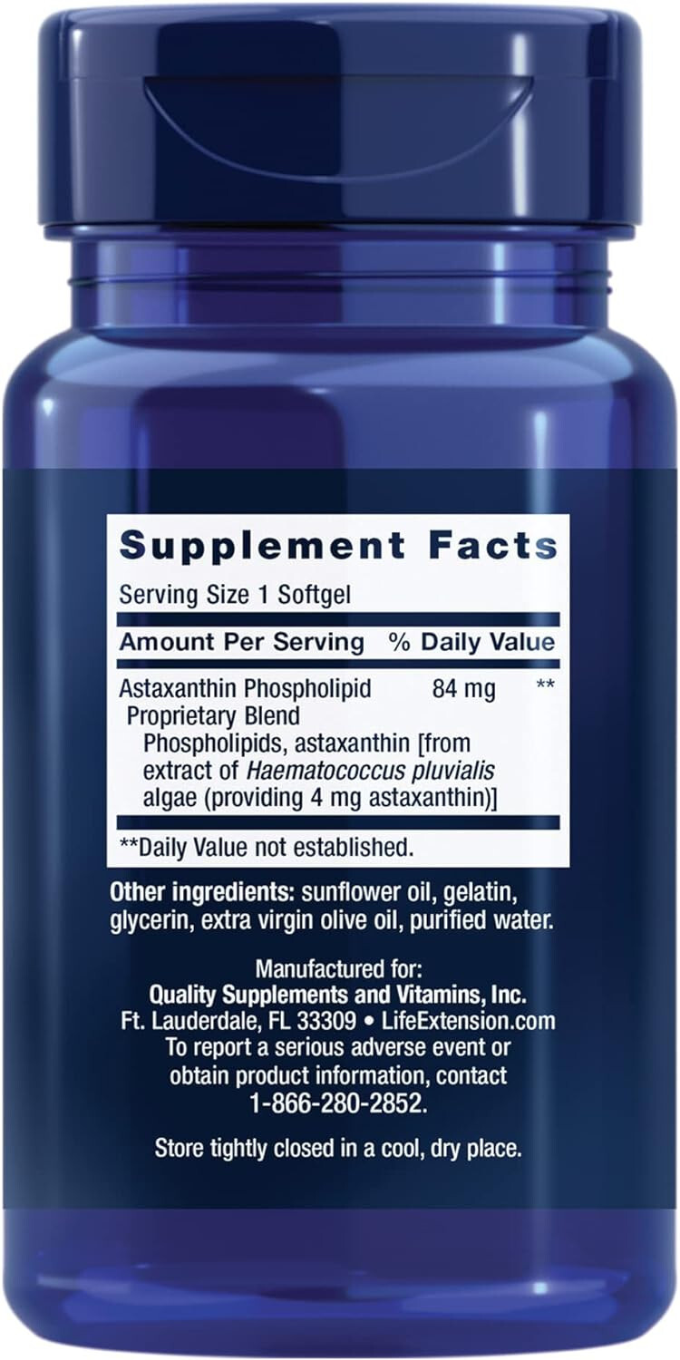 Life Extension Astaxanthin with Phospholipids 4 mg 30 softgels