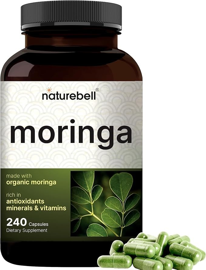 NatureBell Pure Moringa Capsules 8000mg Per Serving Made with Moringa Powder