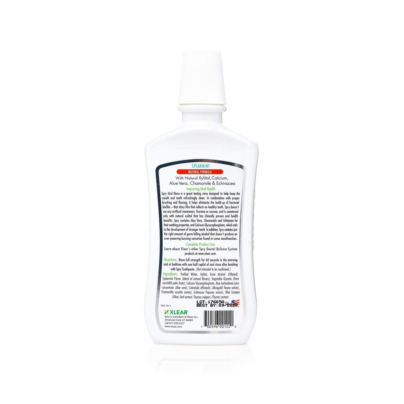 Spry Natural Xylitol Mouthwash Fluoride Free 16 Fl Oz (Pack of 1),