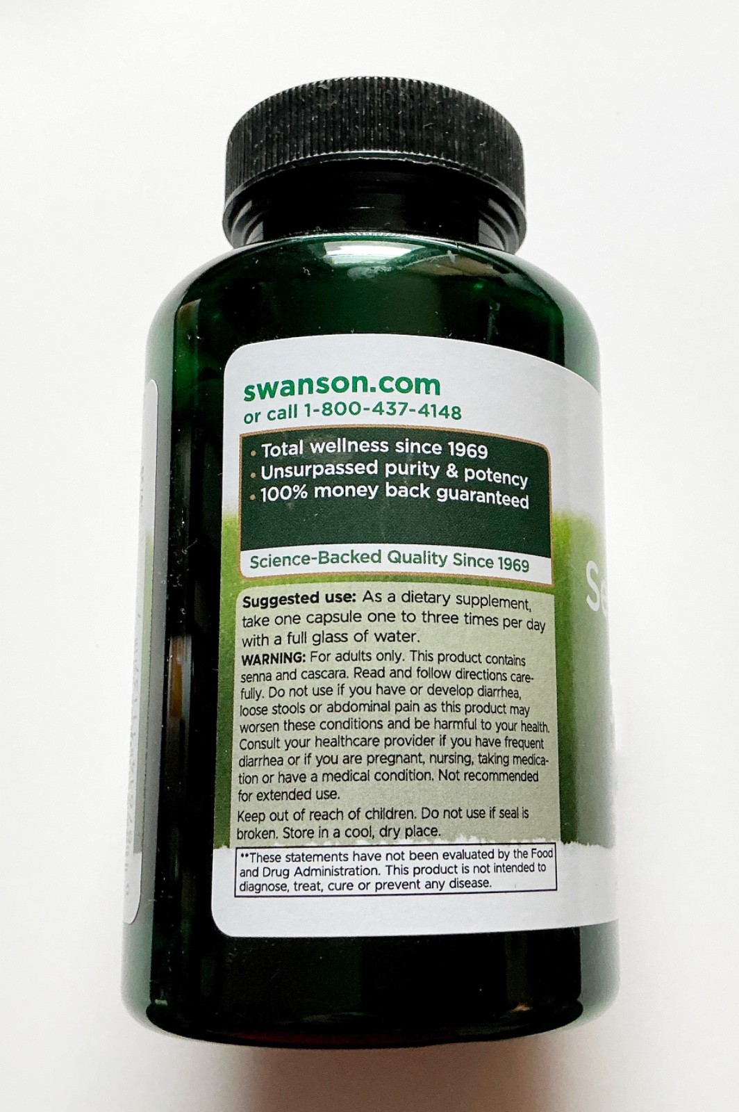 Swanson Senna Psyllium Cascara Complex 90 Capsules Triple Action Support