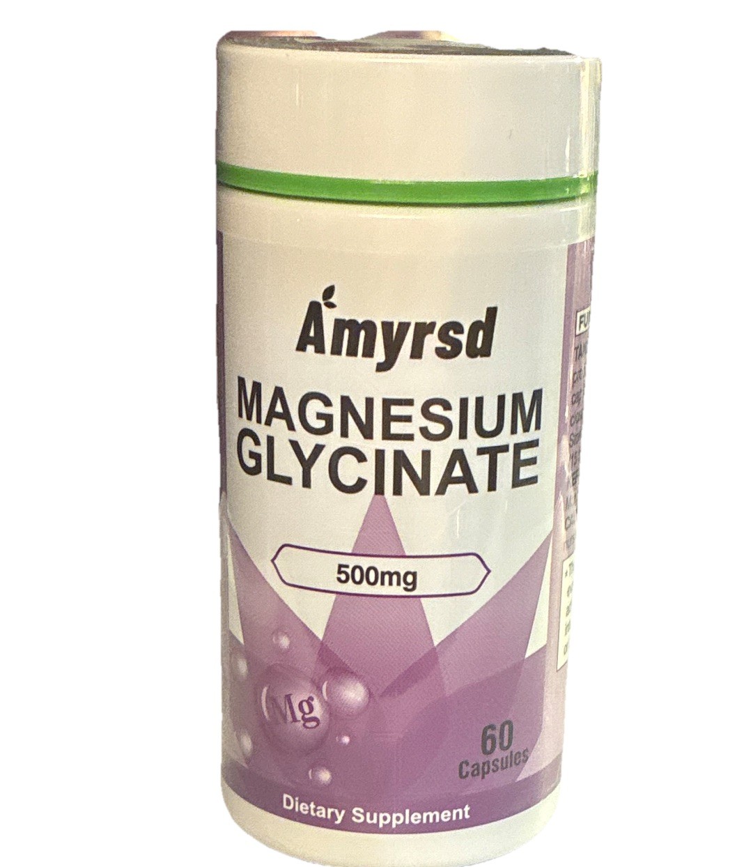 Ämyrsd Magnesium Glycinate 500 mg Mineral Supplement Capsules, 60 Count