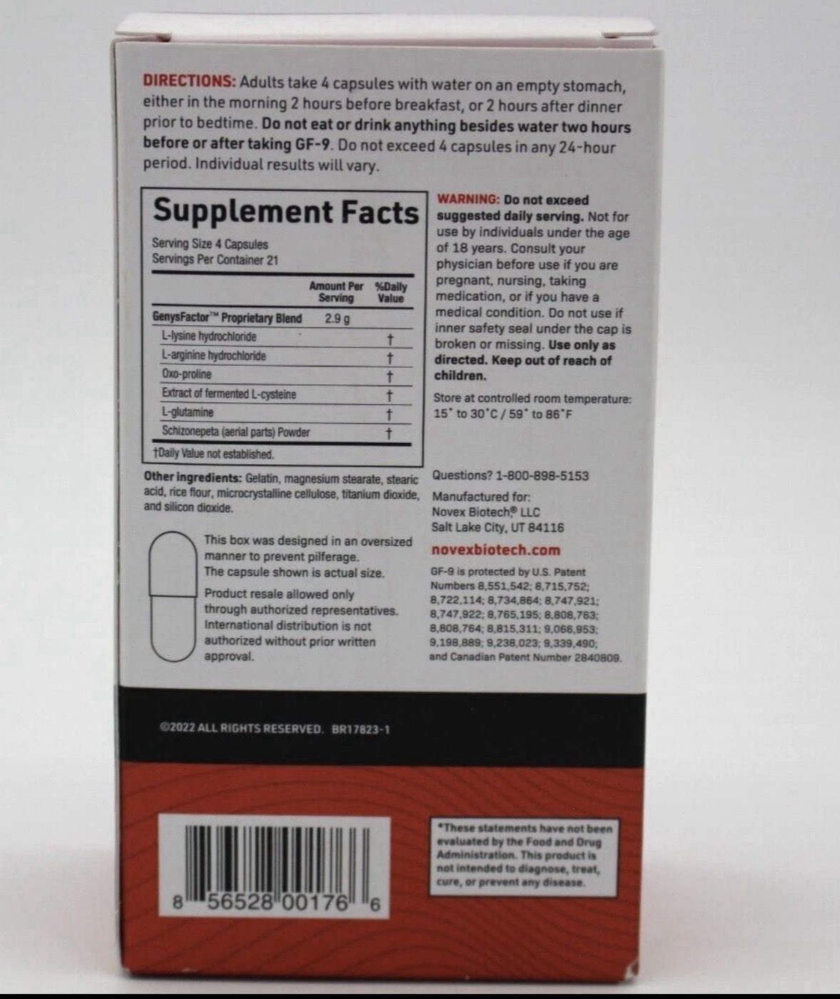 Novex Biotech GF-9 GH Boosting Supplement 84 Count – EXP 07/2027