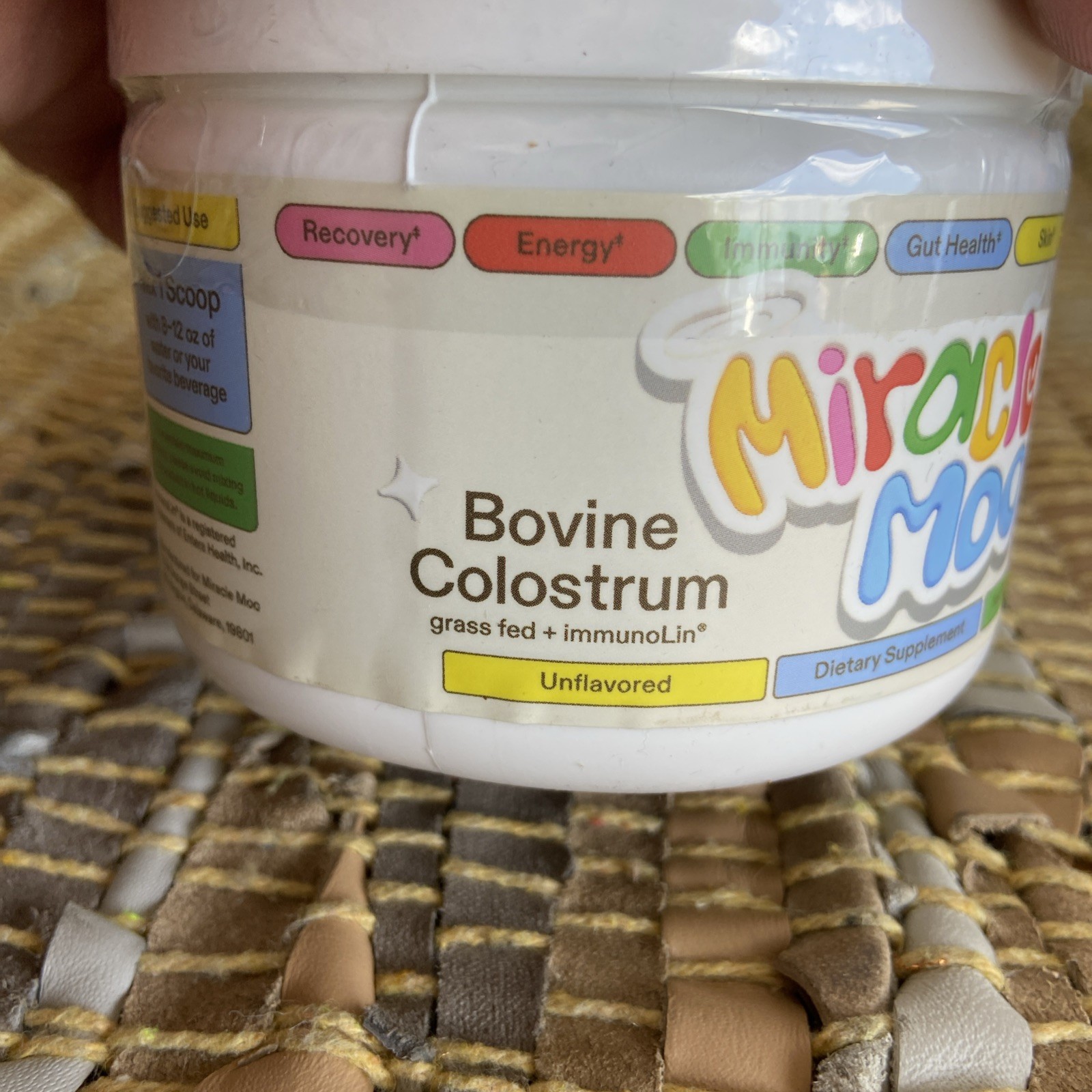 Miracle Moo Bovine Colostrum Powder with Grass Fed Unflavored 3.8 30 Stick pack